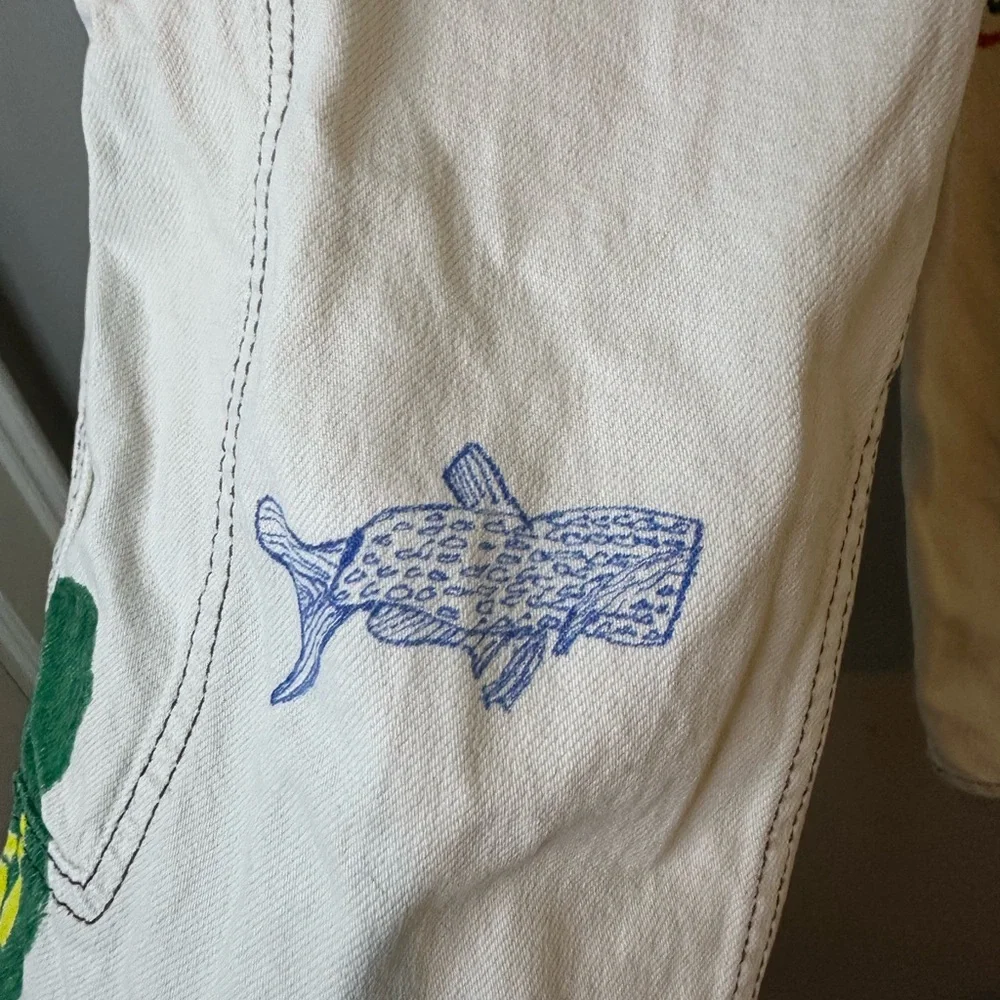 Urban Outfitters graffiti relaxed skate cargo pants. Sz 24 - Picture 5 of 10